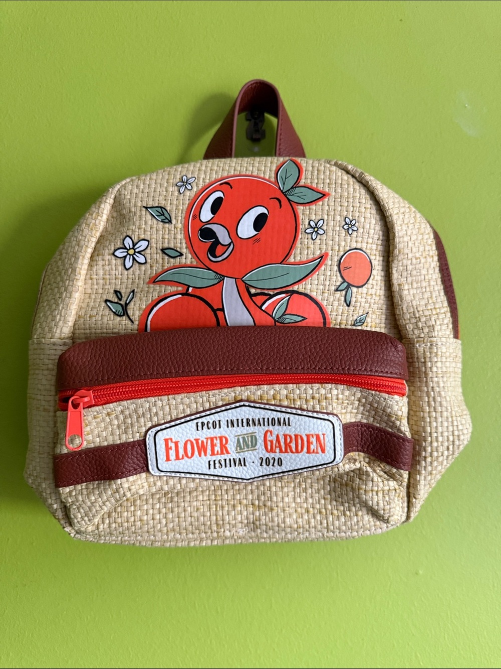 NWT Disney Orange Bird Backpack Flower & Garden 2020 9"x10"